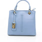 Chic Light-Blue Top Handle Leather Bag