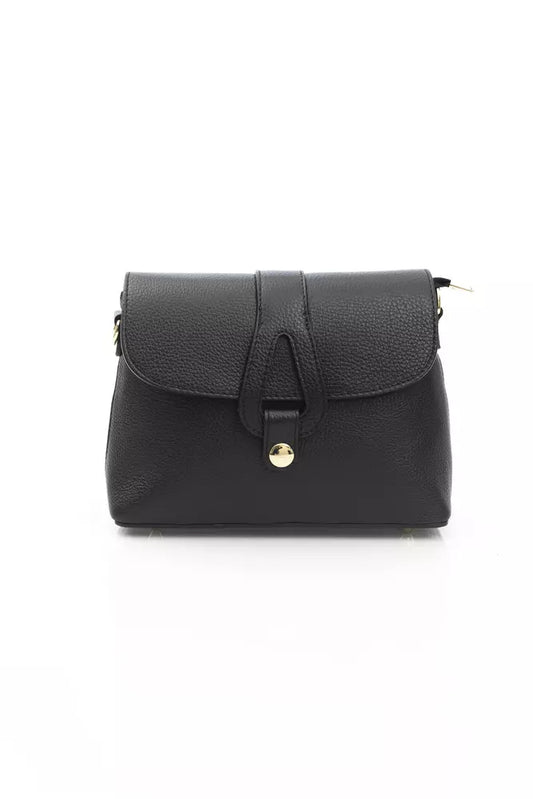 Elegant Black Leather Shoulder Bag