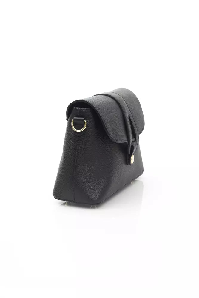 Elegant Black Leather Shoulder Bag