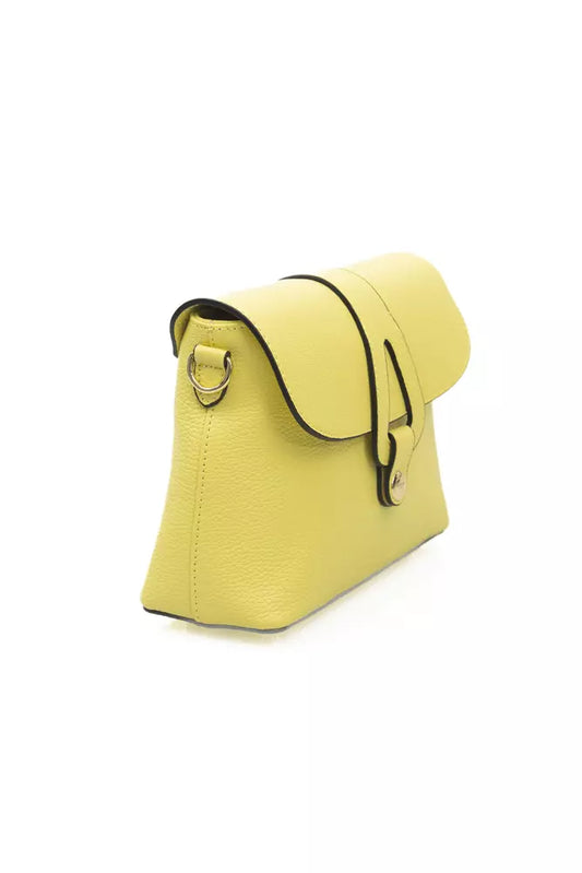 Golden Detail Yellow Leather Shoulder Bag