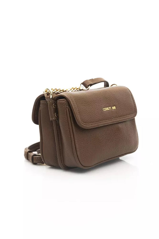 Elegant Double Pocket Leather Crossbody Bag