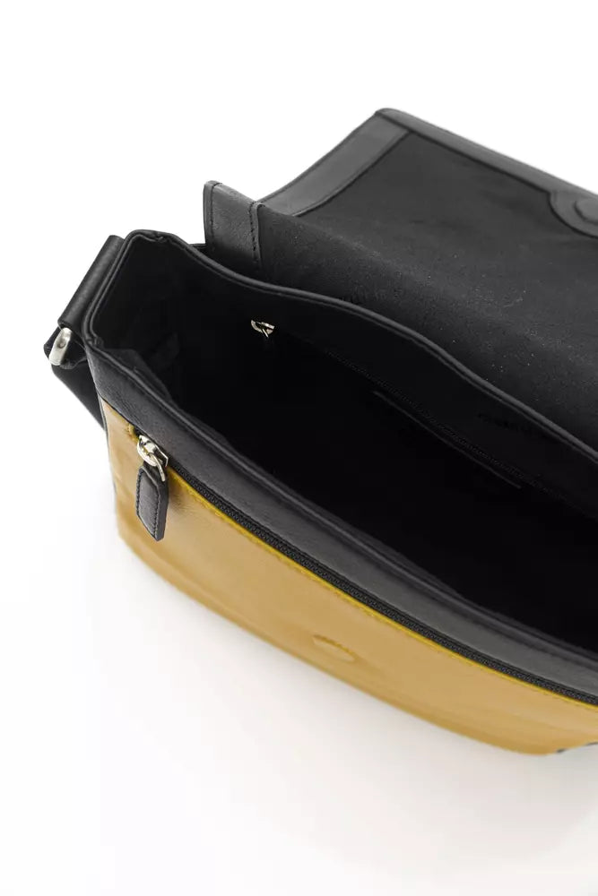 Elegant Yellow Leather Crossbody Bag