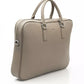 Chic Gray Leather Crossbody Elegance