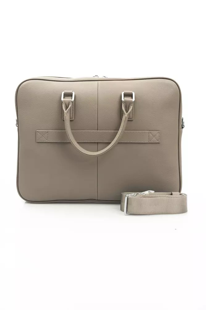 Chic Gray Leather Crossbody Elegance