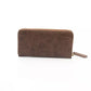 Elegant Brown Leather Zip Wallet
