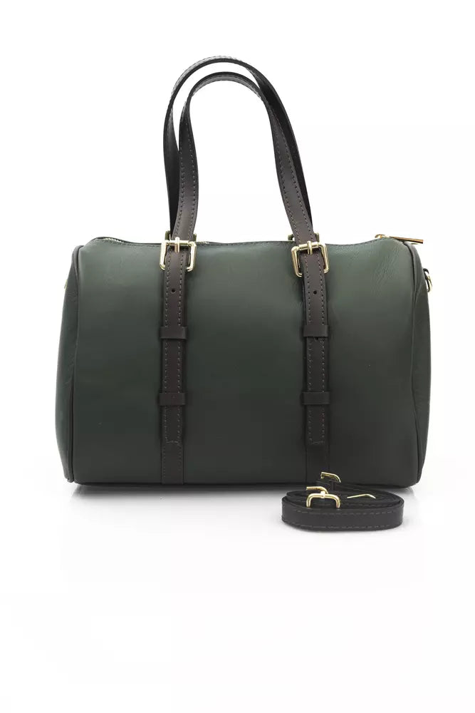 Elegant Green Leather Crossbody Bag