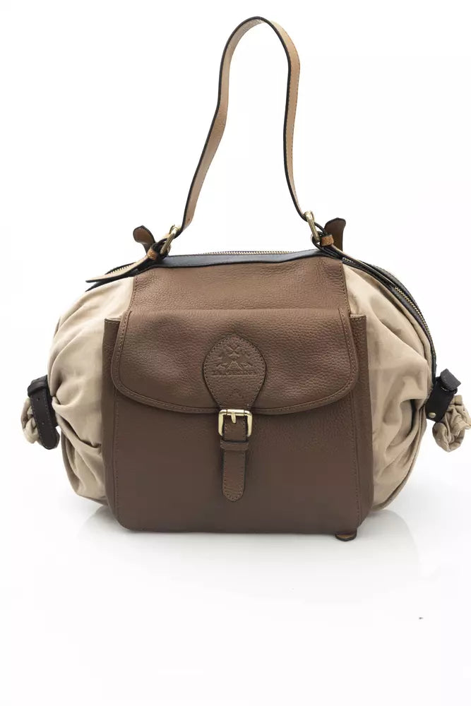 Elegant Beige Leather Backpack