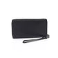 Sleek Calfskin Leather Zip Wallet