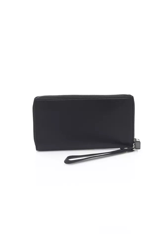 Sleek Calfskin Leather Zip Wallet