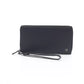 Sleek Blue Leather Zip Wallet