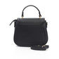 Elegant Black Leather Shoulder Bag with Golden Accents
