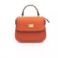 Elegant Red Leather Shoulder Bag with Golden Accents