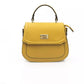 Golden Yellow Elegance Leather Shoulder Bag
