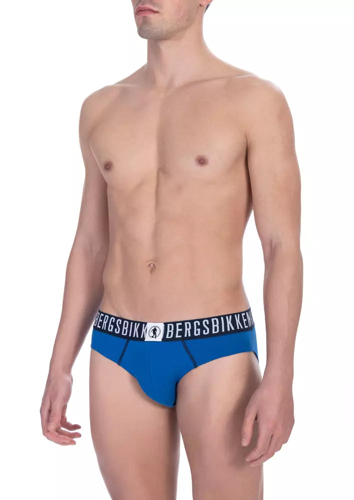 Blue Cotton Stretch Briefs Bi-Pack