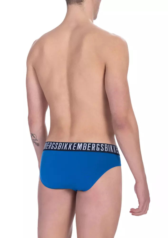 Blue Cotton Stretch Briefs Bi-Pack