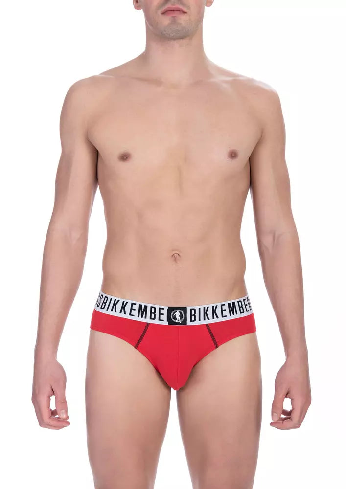 Elevate Your Essentials: Red Cotton Blend Briefs