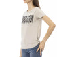 Elegant Beige Short Sleeve Round Neck Tee