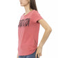 Elegant Pink Short Sleeve Tee with Chic Print