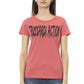 Elegant Pink Short Sleeve Tee with Chic Print