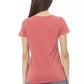 Elegant Pink Short Sleeve Tee with Chic Print