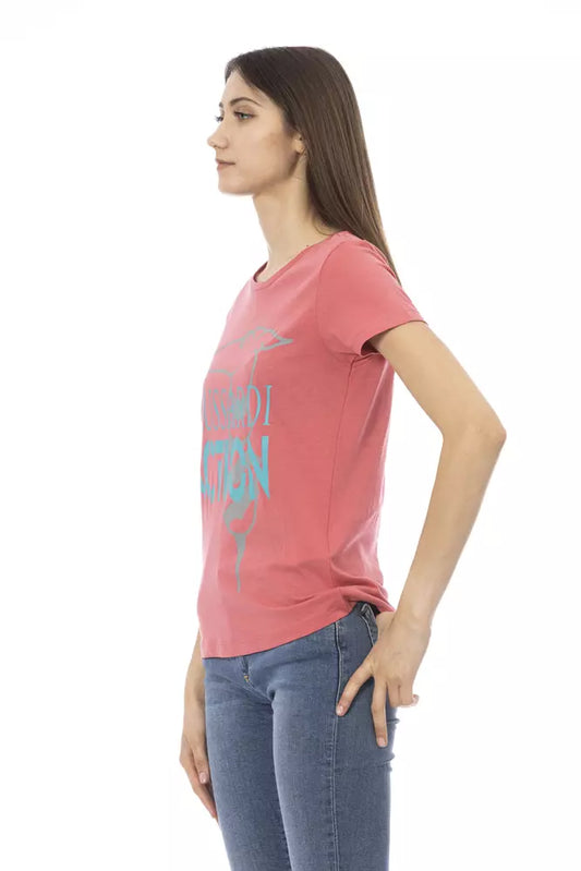 Chic Pink Short Sleeve Round Neck Tee