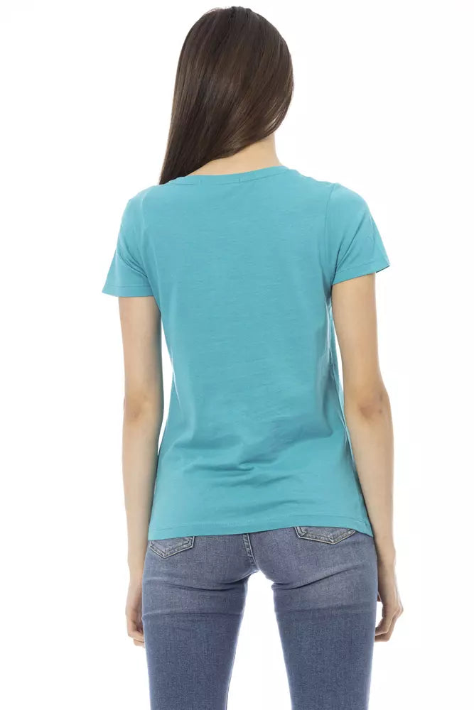 Elegant Light Blue Short Sleeve Tee