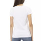 Chic White Tee with Elegant Front Print
