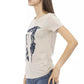 Elegant Beige Printed Tee for the Stylish Woman