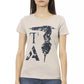 Elegant Beige Printed Tee for the Stylish Woman