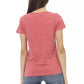 Chic Pink Cotton-Blend Tee with Elegant Print