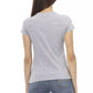 Chic Gray Round Neck Tee with Front Print