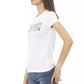 Chic White Tee with Artistic Front Print