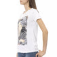 Elegant White Tee with Chic Front Print