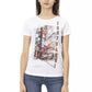 Chic White Printed Tee with Short Sleeves