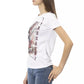 Chic White Printed Tee with Short Sleeves