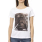 Chic White Cotton Blend Tee with Front Print