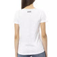 Chic White Cotton Blend Tee with Front Print