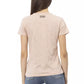 Elegant Pink Short Sleeve Tee with Chic Print