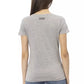 Chic Gray Round Neck Tee with Front Print