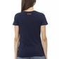 Chic Blue Short Sleeve T-Shirt with Front Print