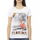 Elegant White Short Sleeve Tee with Chic Print