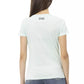 Elegant Light Blue Tee with Chic Front Print