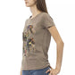 Elegant Brown Tee with Chic Front Print
