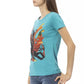 Elegant Light Blue Cotton Blend Tee