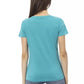 Elegant Short Sleeve Light Blue Tee