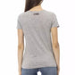 Chic Gray Cotton Blend Round Neck Tee
