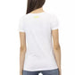 Elegant White Short Sleeve Tee with Front Print