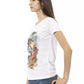 Elegant White Short Sleeve Tee with Front Print