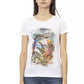 Elegant White Short Sleeve Tee with Front Print