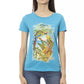 Elegant Light Blue Tee with Chic Front Print